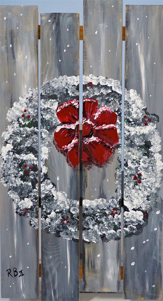 Christmas Paint Kit - The Winter Wreath Acrylic Painting Kit & Video Lesson, Christmas DIY, Art Gift Set, Beginner Painting, Paint At Home